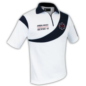 Polo Ambulance Evolution Marine Blanc