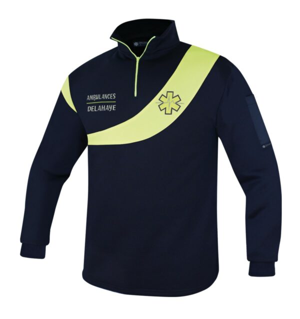 Sweat AMBULANCE Évolution Marine/Jaune fluo