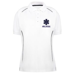 POLO PROWEAR PIPPING ISO15797 BLANC FEMME - POL1022